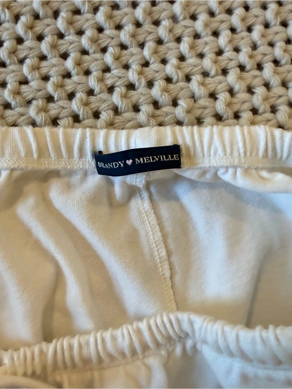 White Drawstring Brandy Melville Sweatpants - Picture 5 of 5